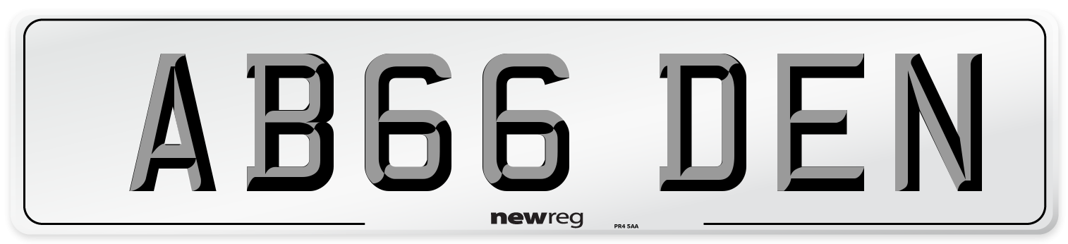 AB66 DEN Number Plate from New Reg